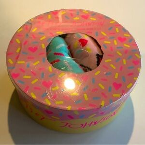 Betsey Johnson Pastel Crew Socks In Donut Box 7 Pair New